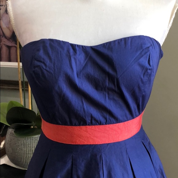 Francesca's Strapless Fit & Flare Dress Navy Small - Picture 2 of 8